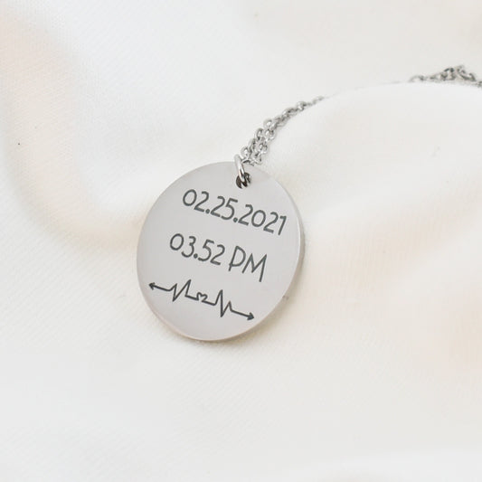 Larger Coin Silver Memorized  Necklace